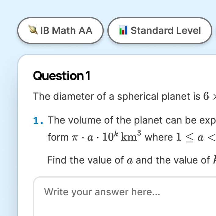 Tailored practice questions