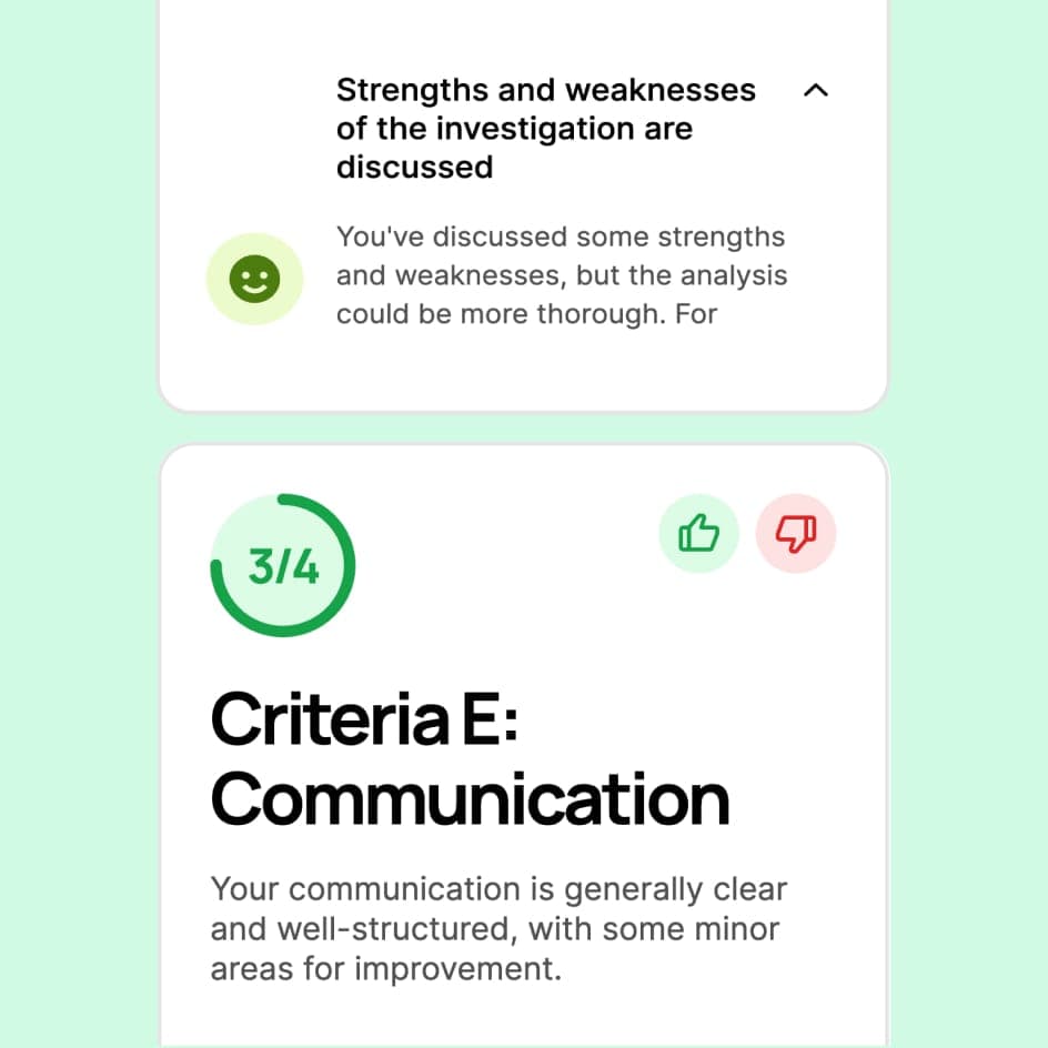 Full feedback on your EE/IA/TOK